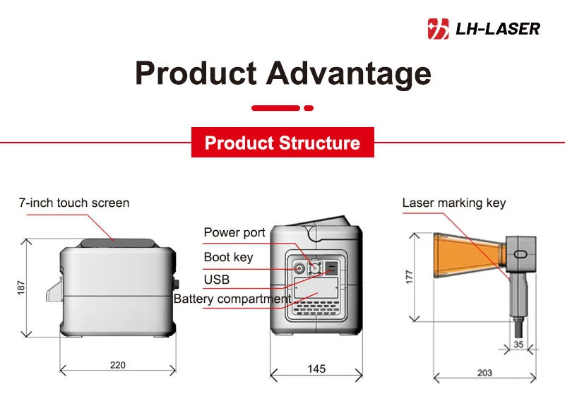 Small Handheld Laser Marking Machine 20W 30W 50W DIY Paint Writing Engrave AI DXF best